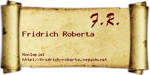 Fridrich Roberta névjegykártya